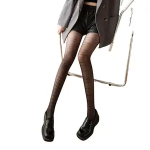 Black Sheer Poetry Print Tights (3 Pairs, 40-70 kg Fit) - Thin Soft Smooth Minimalist Aesthetic Nylon Pantyhose with English Script, Fabric for Office Outfits & Blazers