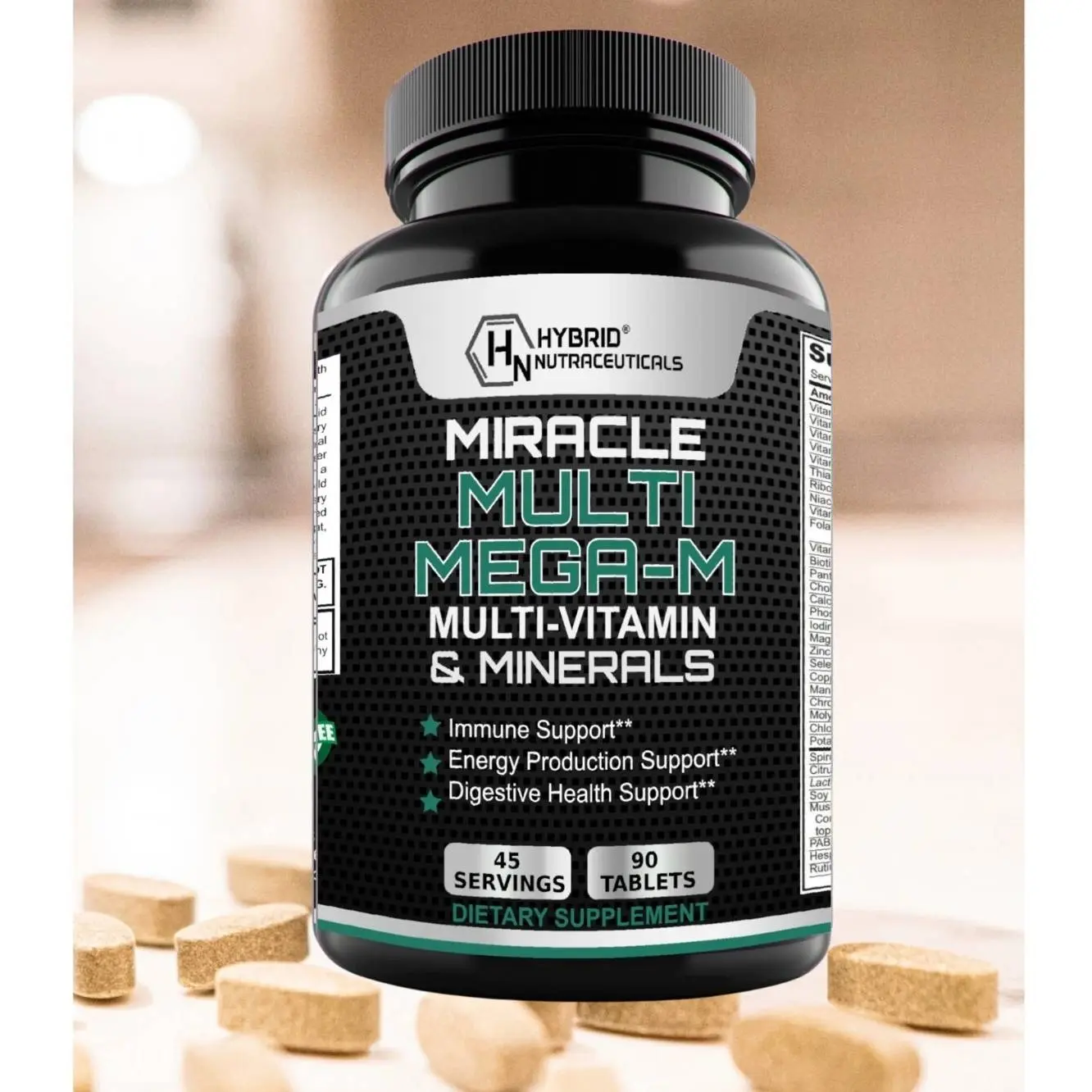 MEGA-M Multivitamin for Men & Multi for Women with Whole Foods-90 Tablets