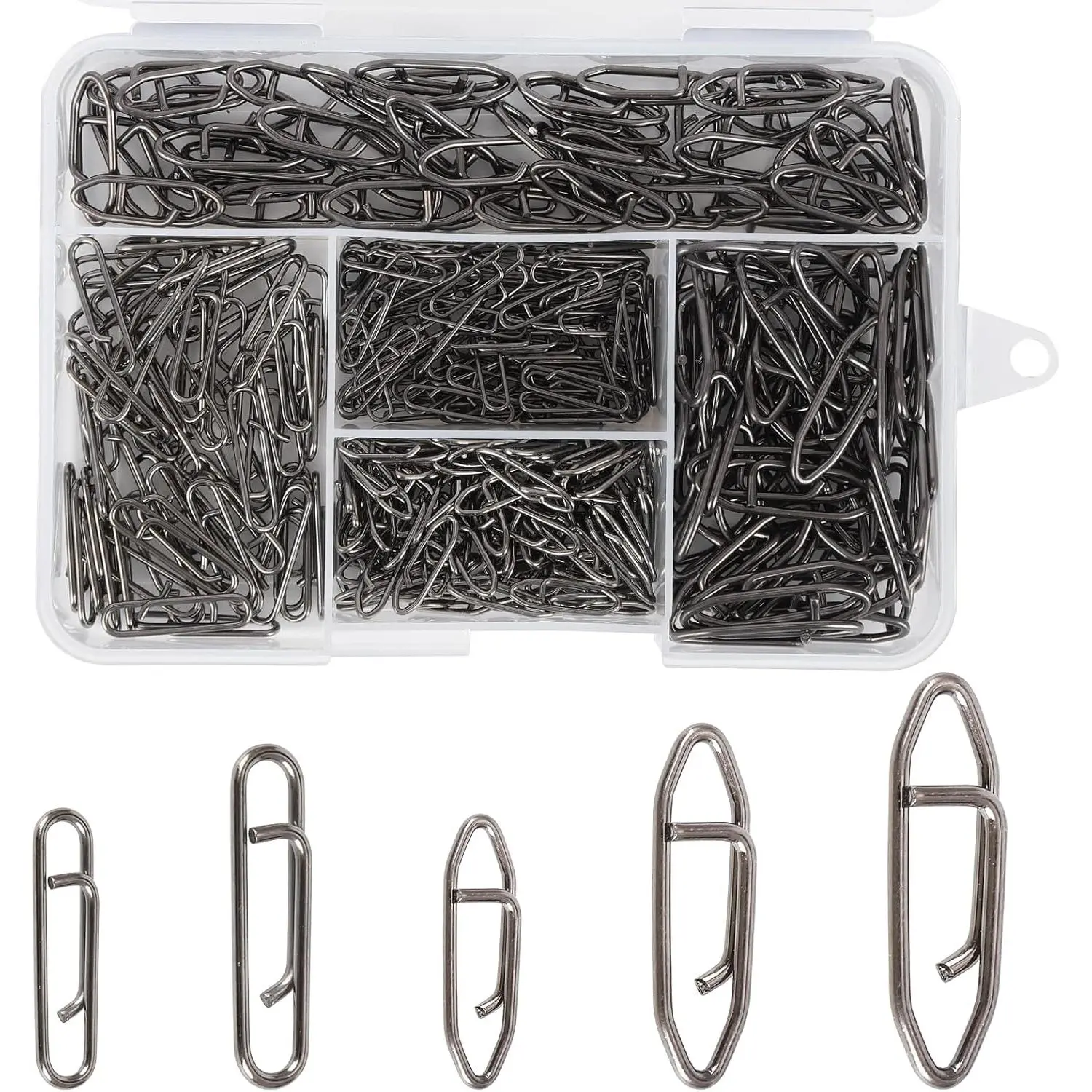 330 count Speed Clips for Fishing Lures, Fishing Clips Quick Change Topwater Speed Clips for Freshwater Saltwater Crankbait Popper Lures Fast Link Snap Connector