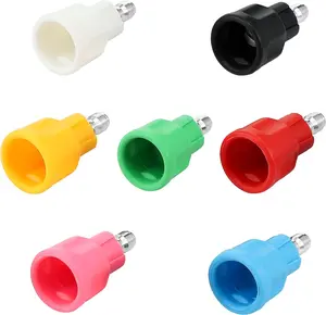 7Counts Pressure Washer Nozzle Guard, Power Washing Tips with Upgraded Rubber Protector Cover, Stainless Steel Power Washer Tips with 1/4" Quick Connect, Orifice 2.5