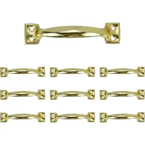 10Pcs 6 Inch Rustic Gate Handle Pulls Vintage Utility Door Pulls for Home Improvement, Barn Door Hardware with Screws,Gold