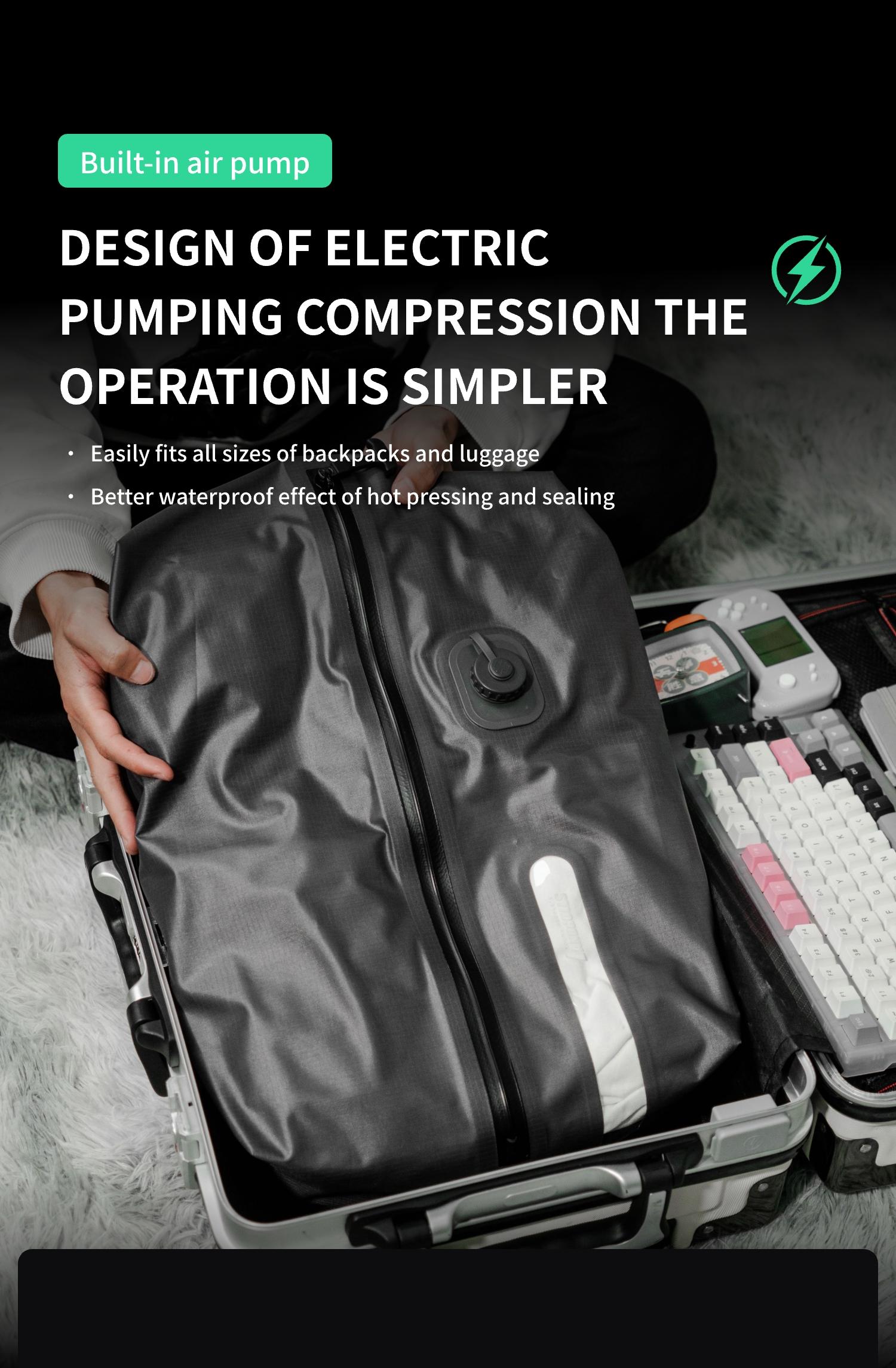 【CHAOFANJI】4-pack/Integrated vacuum bag/Automatic vacuum bag/Comes with rechargeable air pump/Travel compression bag