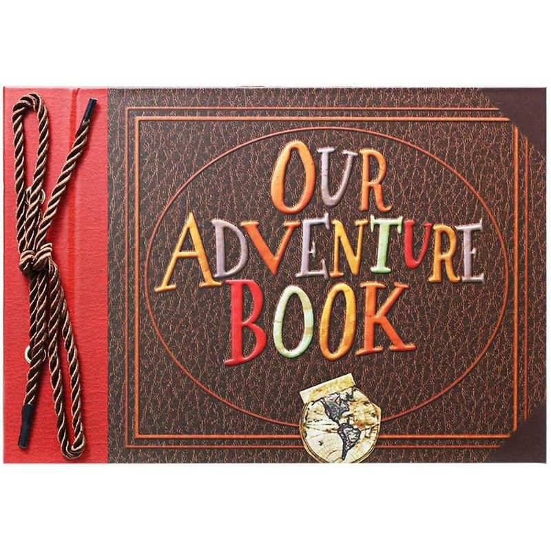 Scrapbook Photo Album,Our Adventure Book Scrapbook, Embossed Words Hard Cover Movie Up Travel Scrapbook for Anniversary, Wedding, Travelling, Baby Shower, etc (Adventure Book)