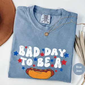 Comfort Colorst's A Bad Day To Be A Glizzy Shirt, 4th of July T-Shirt, America Tee Gift, Independence Day Shirt, Funny Hot Dog T Shirt