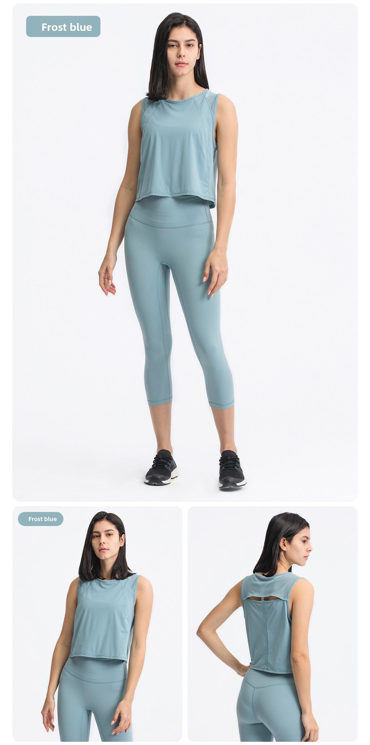 New Sleeveless Crop Tank Top, Sexy Hollow Out Design, Quick-Dry Breathable Yoga & Sports Casual Wear