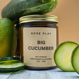 Big Cucumber Candle | Cucumber Melon Scented | Fruity Scented Candle | 9oz Coconut Soy Based Wax