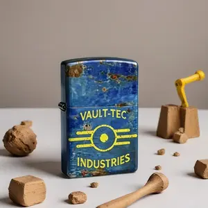 Vintage Blue Tin Lighter Retro Metal Tin Box Lighter Portable Creative No Gas Fallout Inspired Distressed Finish Gift Traditional