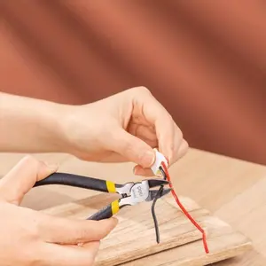 Deli 5 Inch Tools Plastic Nippers Non Slip Flash Wire Cutting Multi Function Electrician Repairing Pliers Hand Tool