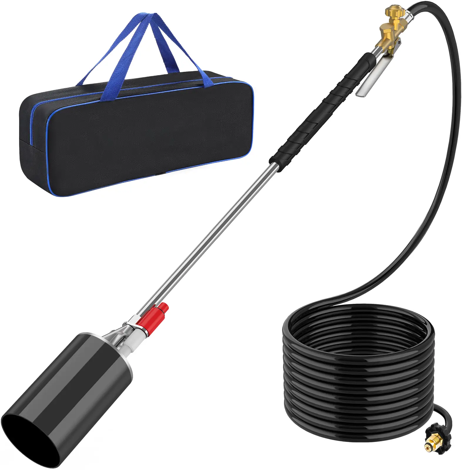 Propane Torch Weed Burner Kit, High Output with Self Igniter & Storage Bag,Heavy Duty Blow Torch Flamethrower with Turbo Trigger and 10FT Hose for Weeding,Roof Asphalt,Ice Snow