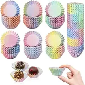 Selizo 600 Pcs Cupcake Liners Cupcake Wrappers Cupcake Paper Baking Cups for Cake Balls, Muffins, Cupcakes and Candies, Assorted Bright Colors