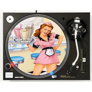 DJ Music Accessories 1950's Dinner Girl #1 Shake Shop Vinyl Memorabilia 12" inch Slip Mat Turntable Slipmat DJ Platter Pad