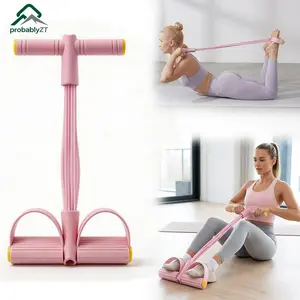 6-Tube Fitness Resistance Band with Foot Pedals – Portable, Elastic & Easy to Use