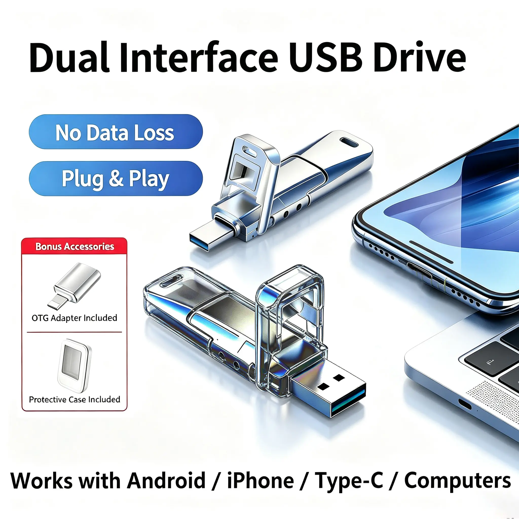 Pro-Grade 3-in-1 Titanium USB Drive: Ultra-High Capacity Type-C Flash with Active Cooling Vents & Hyper-Speed OTG Backup for iPhone/Android/PC - The Ultimate Student & Tech Pro Essential