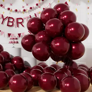 Metallic Burgundy Balloons 12 inch 50 count Maroon Latex Balloons Chrome Helium Shiny Thicken Balloon  Party Decoration for Wedding Birthday  Shower Graduation Carnival