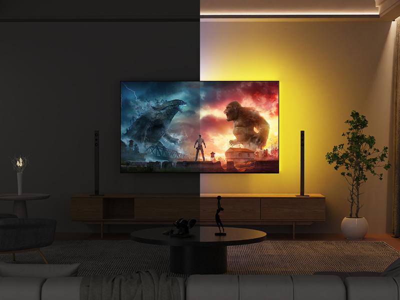 DECKTOK HDMI Sync TV Backlight – Smart RGB 3-Sided Lighting, Immersive Ambient Lights for Gaming & Movies