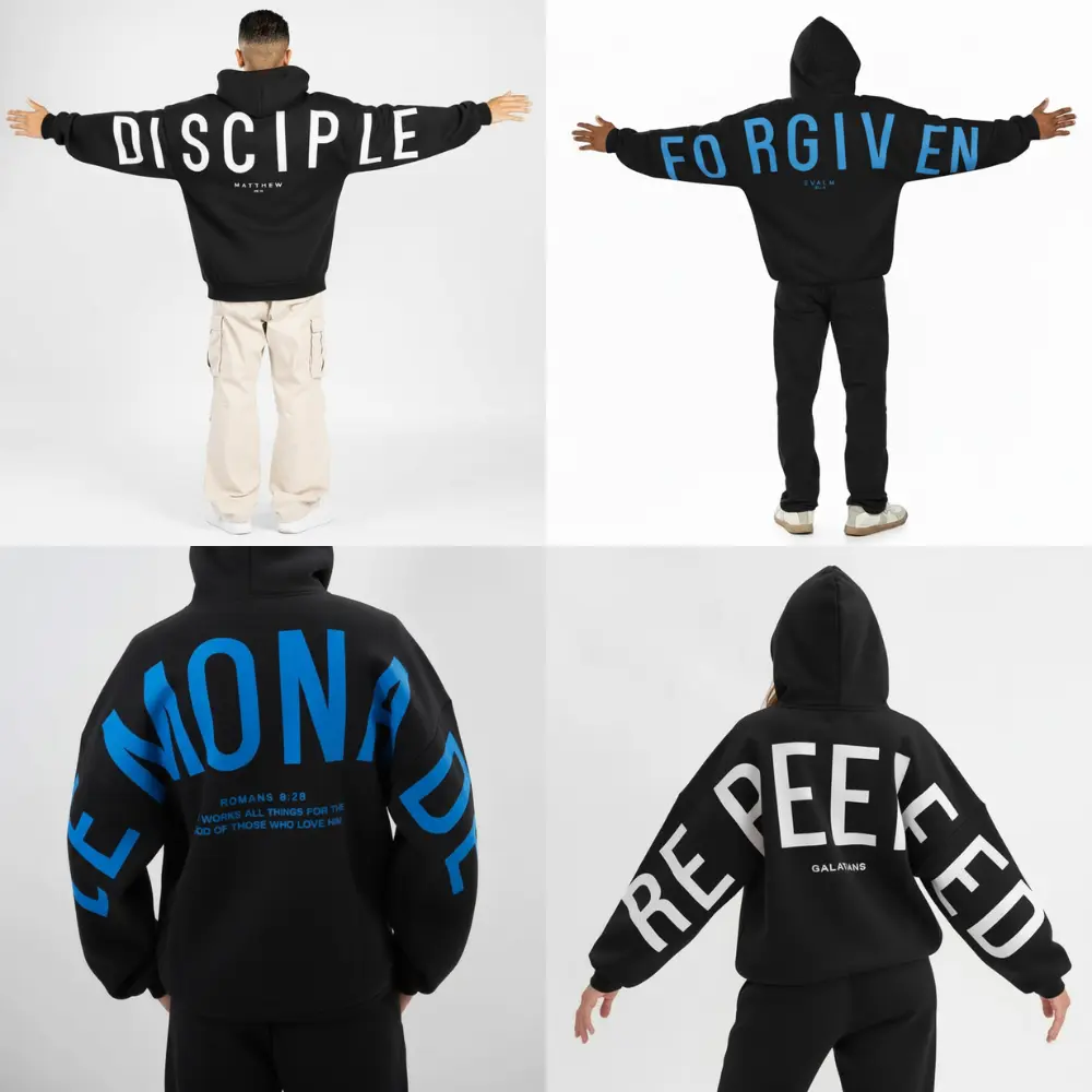 GLO Kingdom Essential Unisex Hoodie - Menswear Casual Tops, Heavyweight 100% Cotton Sweatshirt with Yahweh Yeshua Forgiven Designs, Super Soft OEKO-TEX Certified Christian Religious Apparel Gifts