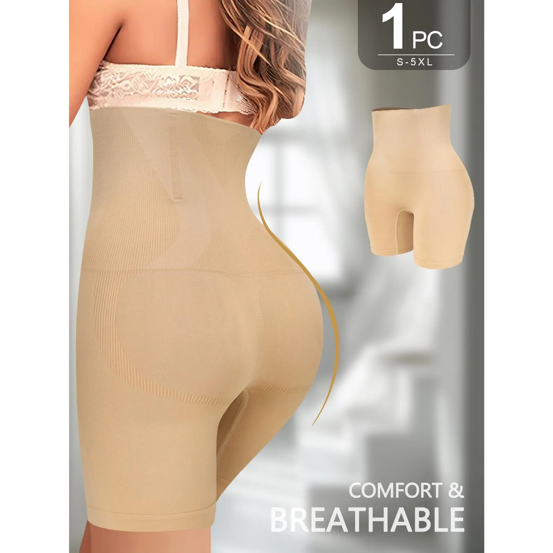 QUASTI Women's High Waisted Compression Seamless Shapewear Boy Shorts - Chic Tummy Control, Hip Lifting Butt Lifter, No Show Soft Breathable Slimming Underwear, Full Coverage Everyday Fit, S-5XL Plus Size for Women's Clothes summerwins