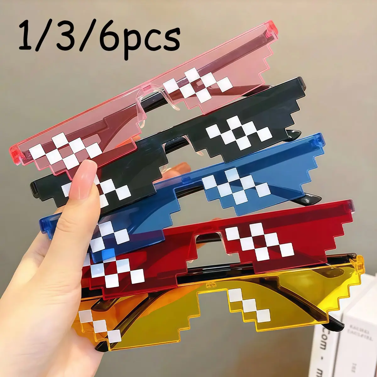 Mosaic Party Glasses, Party Accessory, Birthday Celebration Sunglasses, Fashion Street Photography, Live Stream Funny Toy Eyewear, 1/3/6pcs Set