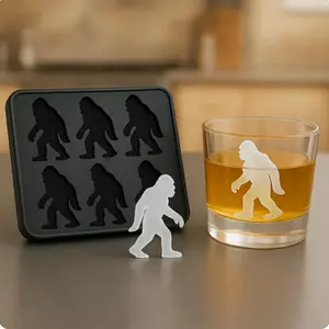 1pc Bigfoot Theme Ice Cube Mold, Creative Summer Kitchen Ice Making Tool, Silicone Ice Tray for Home Freezer, Make Unique Sasquatch Ice Cubes for Party Drink Decoration, Great Gift for Father's Day, Mother's Day and Birthdays, Multiple Colors Available