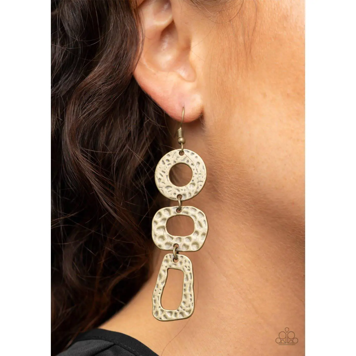 Prehistoric Prowl - Brass Earrings - Paparazzi Accessories
