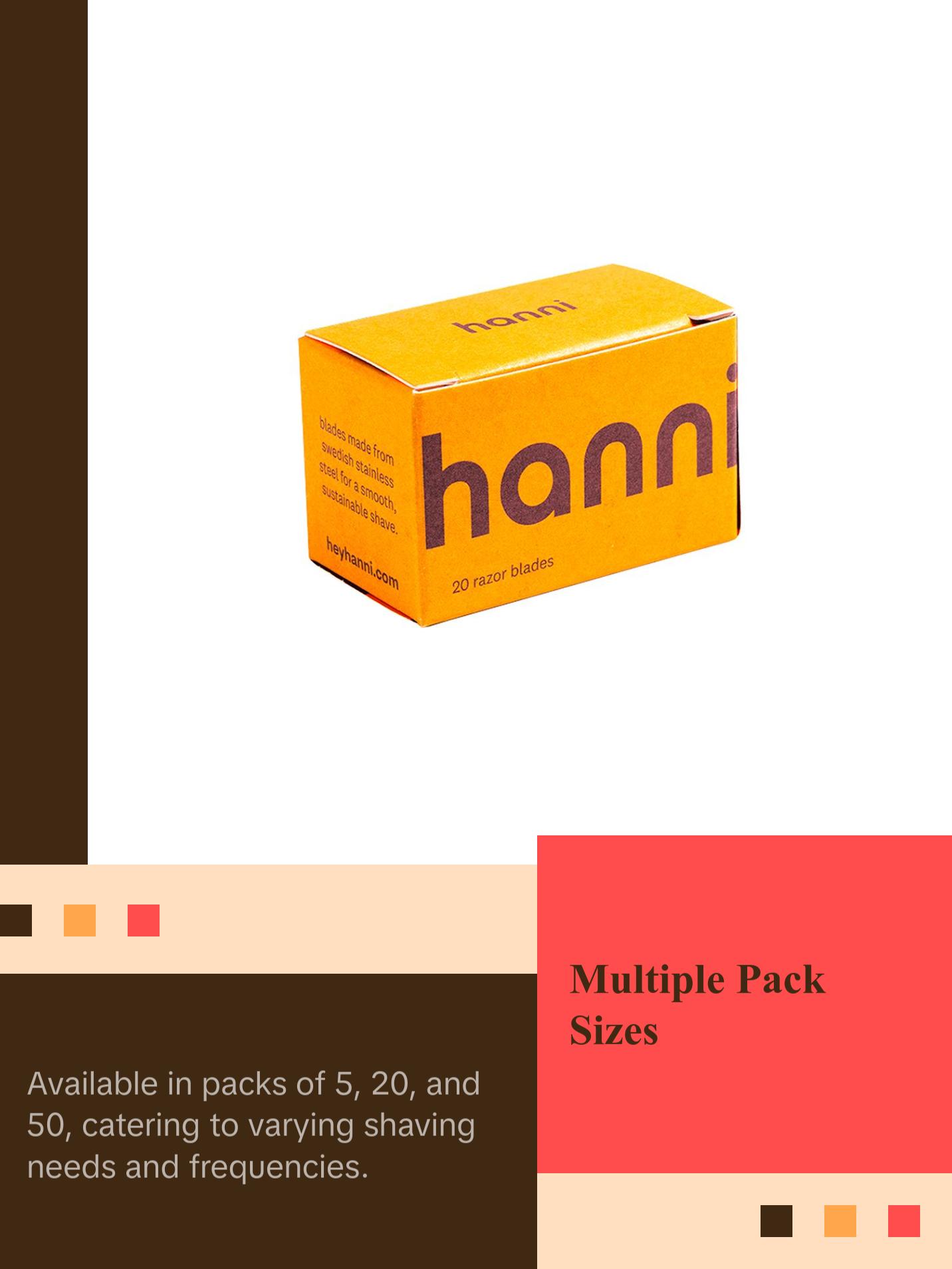 [Hanni Official] Swedish Stainless Steel Blades -  100% Recyclable, Eco-Friendly Double Edge Design for Efficient Shaving Razors Rechargeable