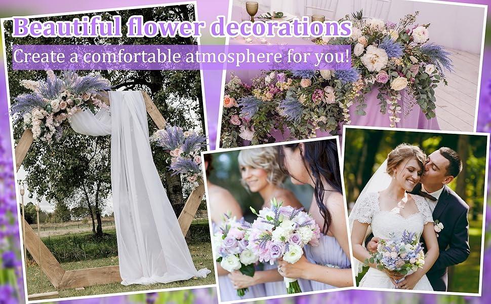 10 Bundles Artificial Lavender Fake Flowers Faux UV Resistant Plastic Plants for Home Wedding Kitchen Garden Patio Window Box Office Table Centerpieces Indoor Outdoor Decor #GLOBAL PICKS