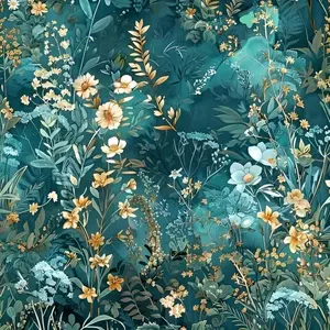 Floral Peel & Stick Wallpaper, Green Botanical Self Adhesive Contact Paper Roll for Bedroom, Bathroom, Cabinet & Home Decor