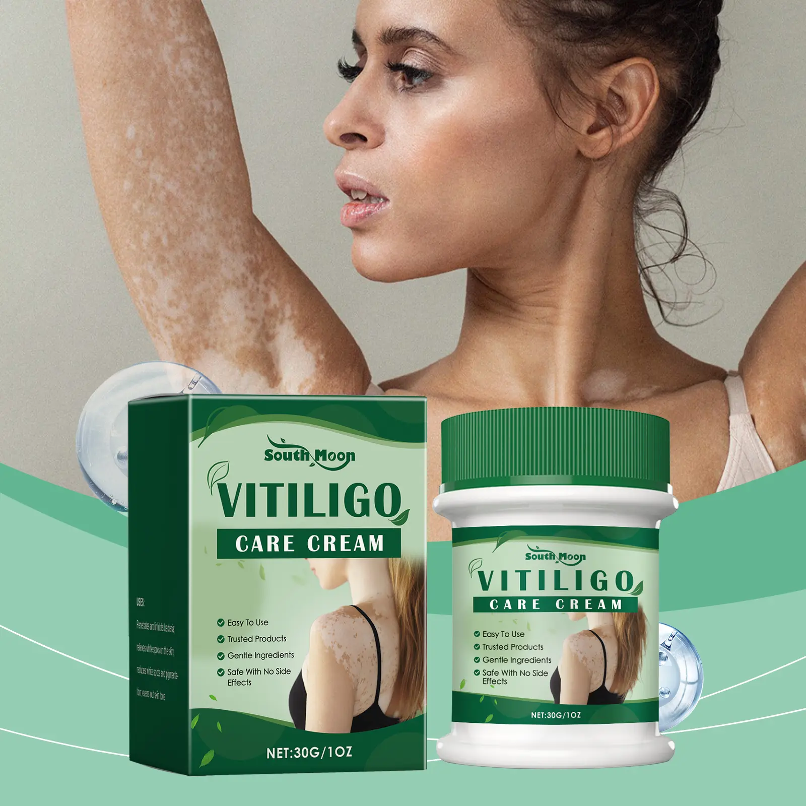 South Moon Vitiligo Care Cream with Peppermint Leaf & Aloe Vera Extract  Moisturizing Hydrating Daily Skin Repair Cream for Even Skin Tone - TikTok  Shop