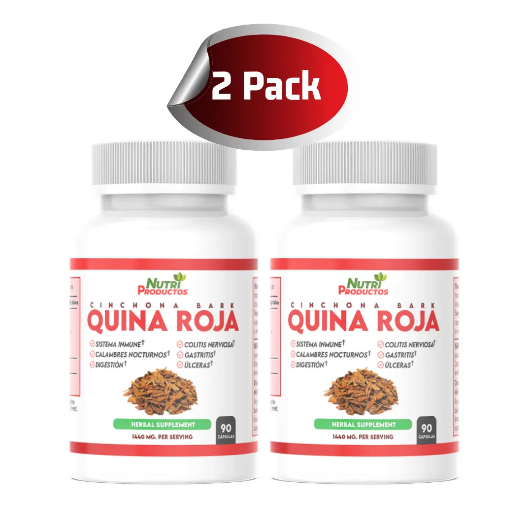 Quina Roja Capsulas 2 frascos. Original de Peru. Calambres, Ulcera, Digestion, Colitis nerviosa, aumenta defensas, mejora la circulacion.