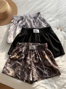 VYNCE Plus Size Shorts Comfortable Y2K Camo Tree Print Casual Holiday