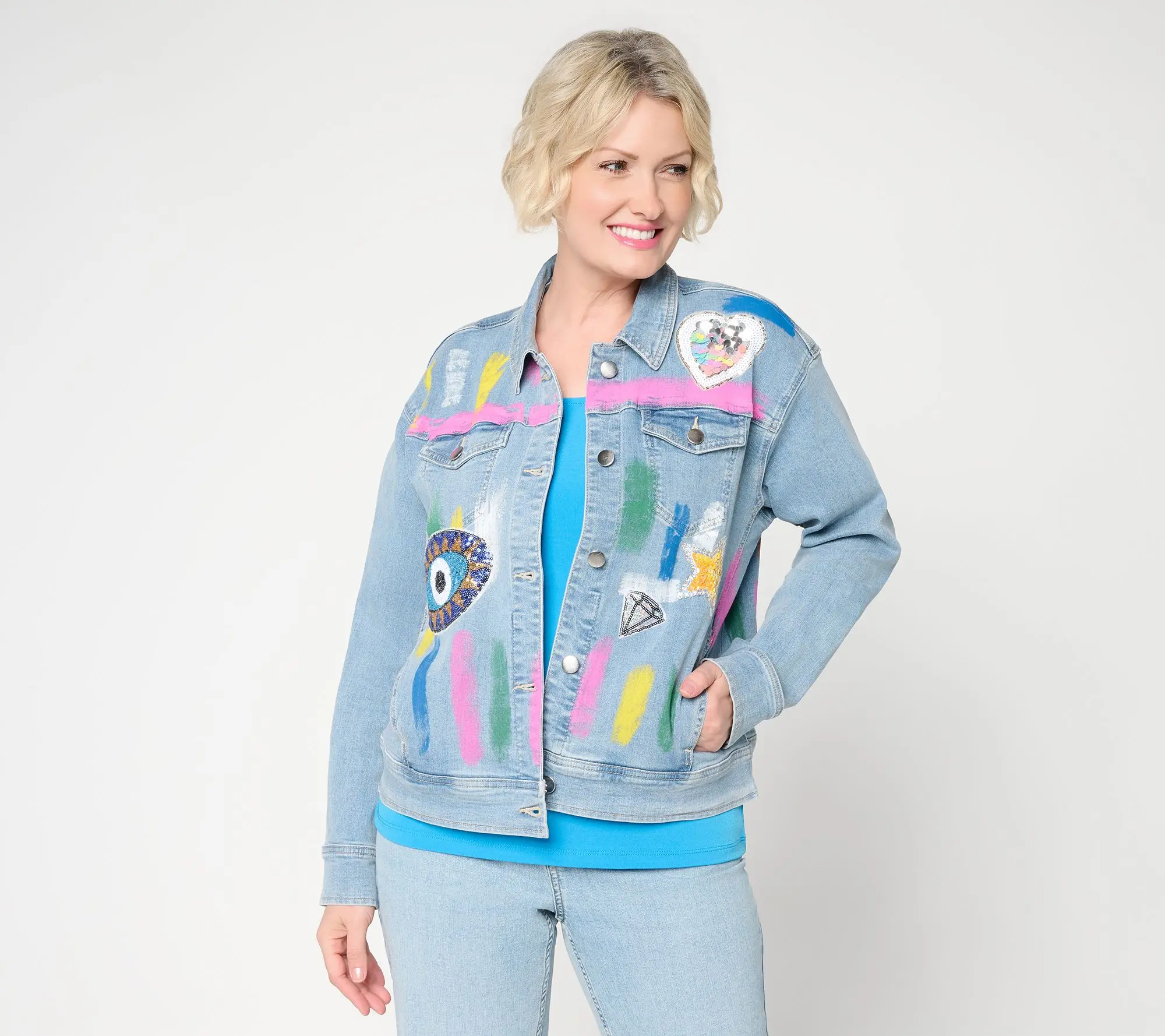 Mally Roncal Rainbow Rhapsody Denim Jacket