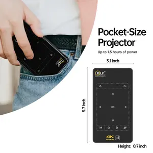 Mini Projector,Portable DLP Projector with 5G WiFi and Bluetooth,Andriod OS 9.0,Pocket Projector Support 1080P & HDMI,Pico Projector Compatible with iPhone, Android. Suitable for Outdoor&Home.