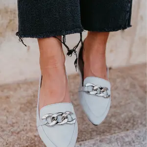 Pastel pointed loafer for women- Frosted Sky