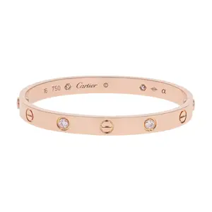 Pre-owned Cartier Love Bangle Bracelet Size 16