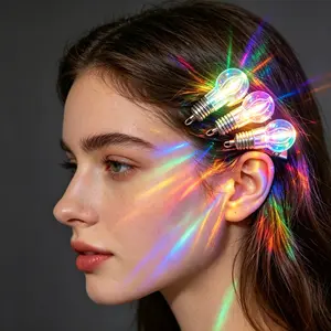 Color-changing light-up hair clips, creative and fun color-changing hair clips, playful duckbill clips with realistic flashing lights, non-slip hair accessories—perfect for children, teens, and women