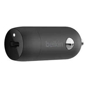 Belkin BoostCharge USB-C Car Charger, 20W Fast In-Car Charging, Includes Lightning to USB-C Cable, Compact Travel Friendly, for iPhone, iPad Pro, Samsung Galaxy S22 Ultra & More, Rigorous Testing, High Quality for Safe Charging, Black.