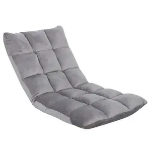 JupiterForce  Floor Gaming Chair Adjustable 14-Position Sleeper Bed Couch Recliner Gray