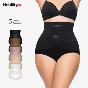 Nebility Women Hi-Waist Double Core Shaping Panty Basic Compression Womenswear Highwaist Tummy Control High Waisted Shapers Black #Summervibes