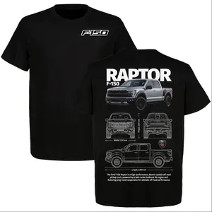 Ford F-150 Raptor T-Shirt, F-150 Raptor Blueprint Graphic Tee, Ford Off-Road Truck Shirt, High-Performance F-150 Raptor Design, Men’s Ford Apparel