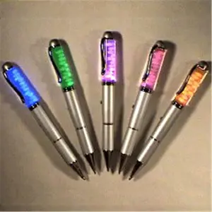 212 MAIN Light Up Floating Pebble Pens, Assorted Colors, LED Pens with LED Illumination and Batteries