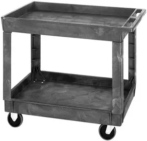 212 MAIN Quantum Storage PC4026-33 Heavy Duty Mobile Large Size Polymer 2-Shelves Tool Organizer Cart, 40x26x32.5 in.