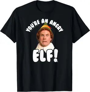 100% Cotton You're An Angry Elf Funny Christmas Movie T-Shirt