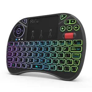 Rii X8 Mini Keyboard,2.4GHz Portable Wireless Keyboard with Touchpad Mouse,RGB Backlit,Rechargeable Battery for Android TV Box/Mac/PC/Nvidia Shield controller