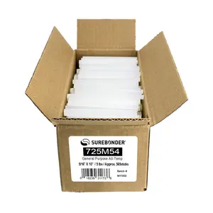 725M54 General Purpose All Temperature Hot Melt Glue Sticks - 5/16" x 4" | 5 lb box