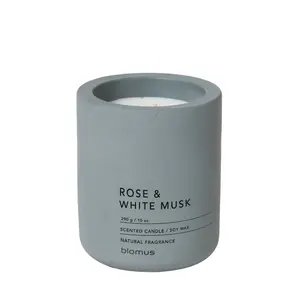 212 MAIN Large Flintstone Fragrance Candle - Rose & White Musk Scented Ambiance Candle, 55-Hour Burn Time, Concrete Jar Room Freshener, Home Decor & Supplies Accent