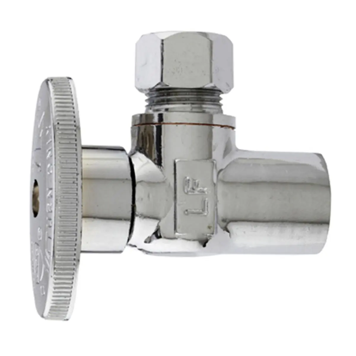 Plumb Pak 171332 Chrome Compression Angle Supply Stop, 0.5 x 0.37 in. (1/2 in. Compatible), with Convenient Designs, Easy to Use for Fittings, Copper Tubing, Pipe