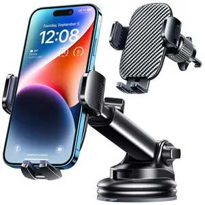 Phone Mount for Car Phone Holder [Military-Grade Suction & Stable Clip] Car Phone Holder Mount Windshield Dashboard Air Vent Universal Automobile Mount Fit for All Dash Mounting Kits iPhone