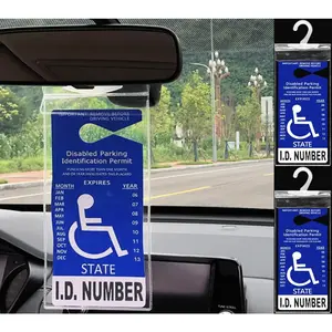 2 PCS Handicap Placard Holder For Auto, Ultra Transparent Handicap Placard Holder, Handicap Parking Sign Holder With Large Hanger