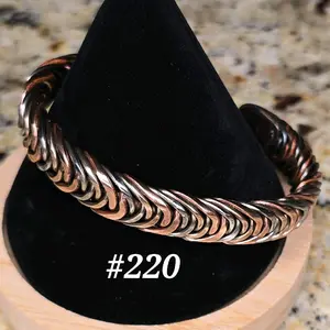#220 Copper SS SB 6 1/8" x 1/2" Handwoven Cuff Bracelet Unisex Artisan Jewelry Open Cuff Design Comfortable Daily Wear Unique Handcrafted Piece