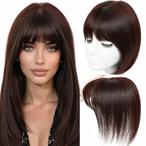 Hair Toppers for Women Synthetic Hair 3D Cover Clip in Bangs Scalp Line lightweight breathable Hair Toppers for Women with Thinning Upgrade Basement with Bangs